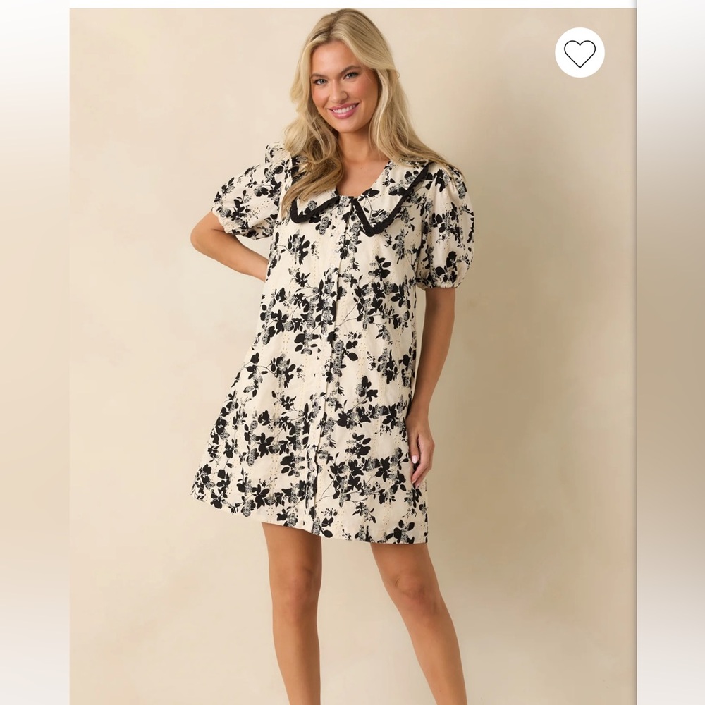 Ivory floral eyelet mini dress